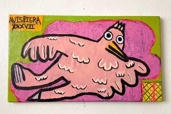 "Lazy Bird 37 on Love Seat" - Painting