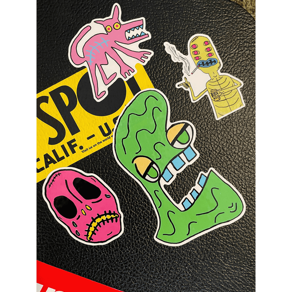 Pink Monster Face - Sticker